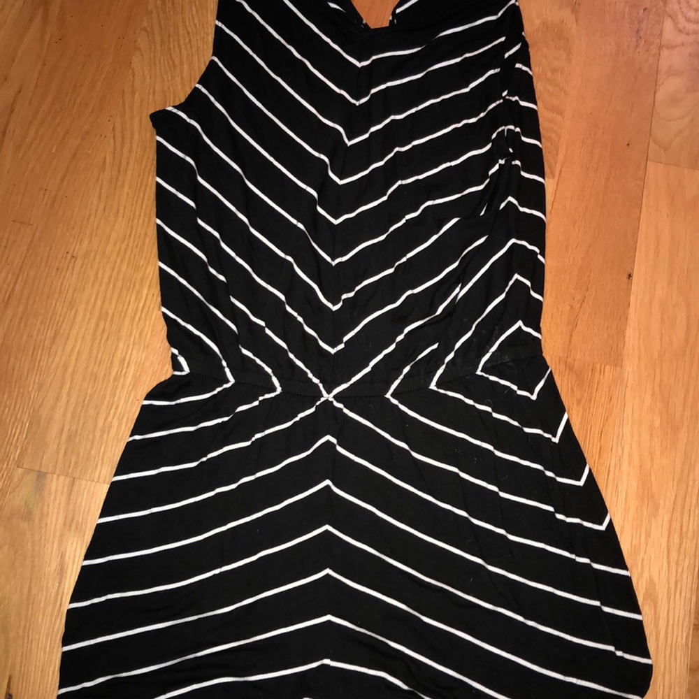 Striped black and white romper